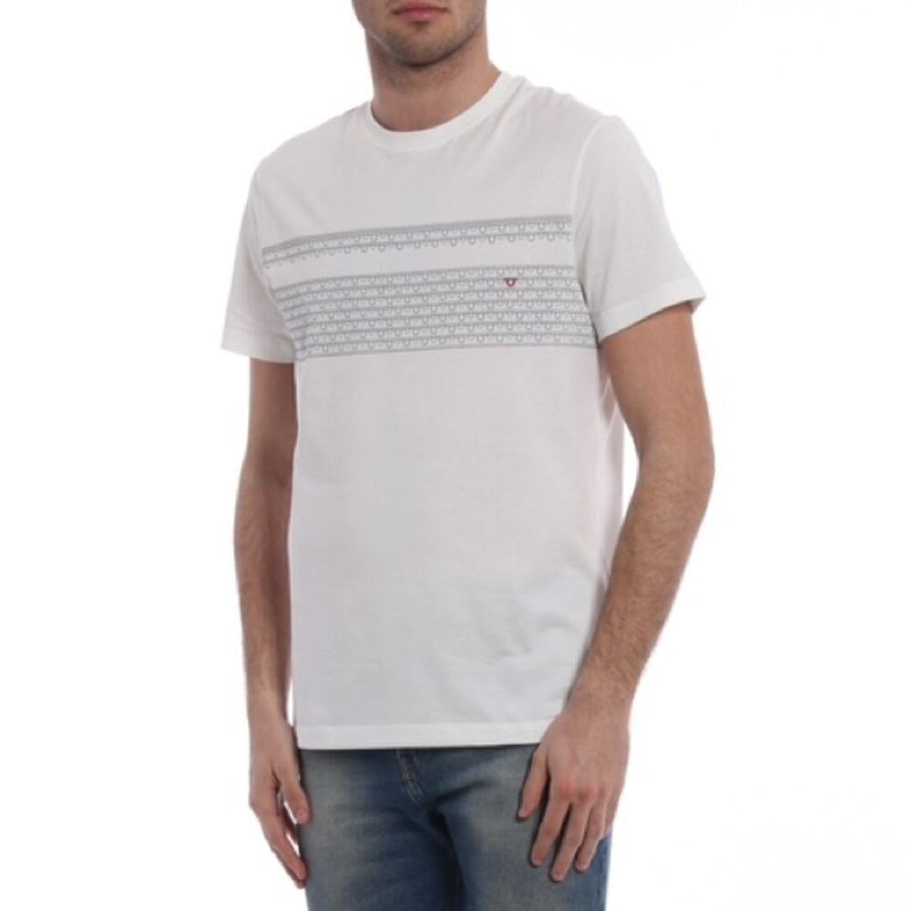 SALVATORE FERRAGAMO White
Cotton Logo Printed T-Shirt - Size M